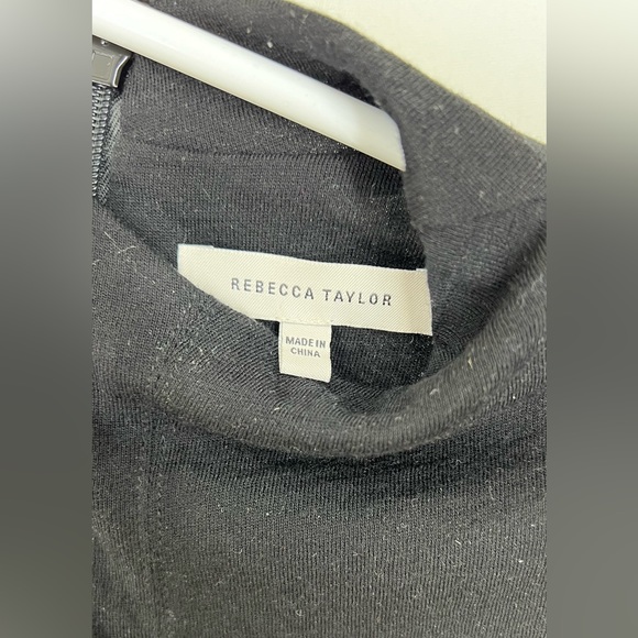 Rebecca Taylor Women's Lightweight Mock Neck Trapeze Top Black - Picture 6 of 8